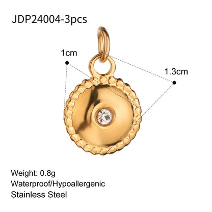 3Pcs/Bag Fashion Stainless Steel 18K Gold Plated Charms For Jewelry Making Earrings Bracelet Necklace