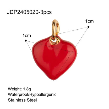 3Pcs/Bag Fashion Stainless Steel 18K Gold Plated Charms For Jewelry Making Earrings Bracelet Necklace