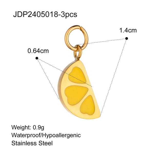 3Pcs/Bag Fashion Stainless Steel 18K Gold Plated Charms For Jewelry Making Earrings Bracelet Necklace