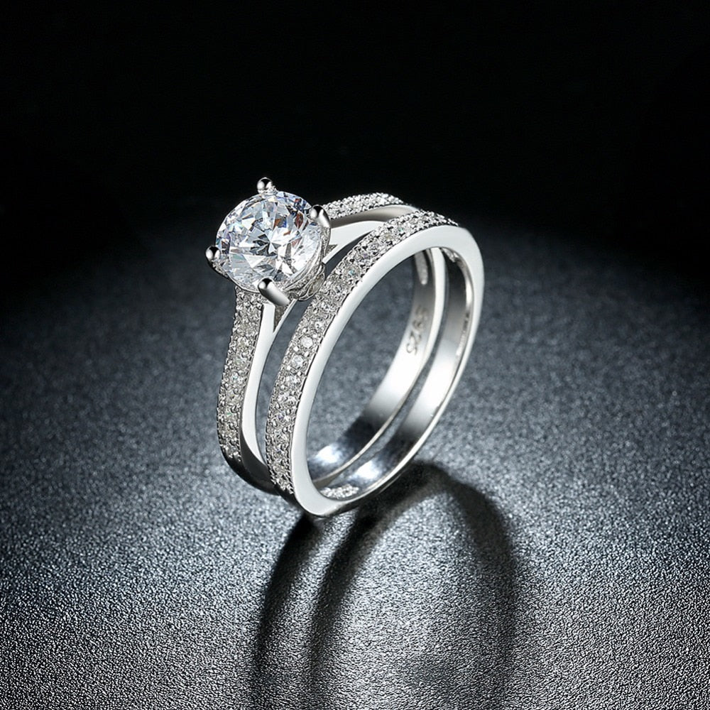 Solid 925 Sterling Silver Ring Set