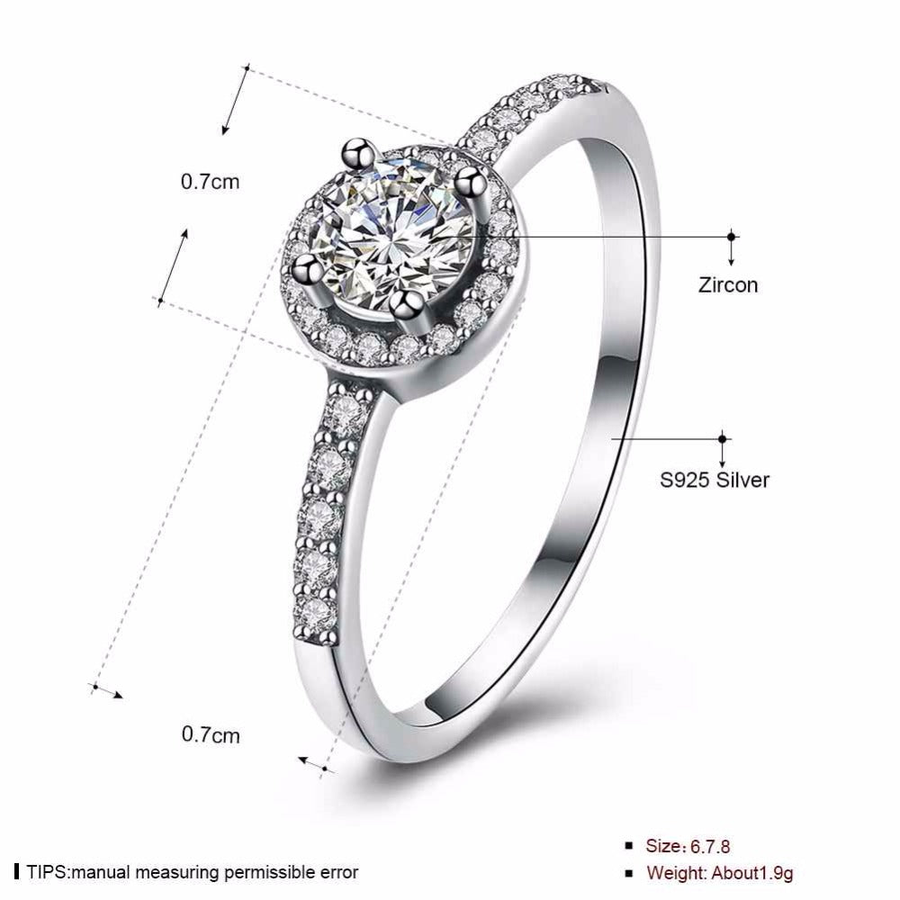 Solid 925 Sterling Silver Female Wedding Ring