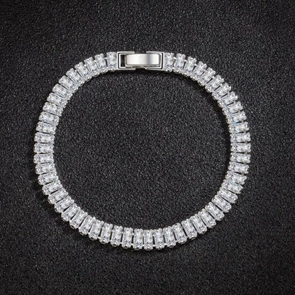 925 Sterling Silver Bracelet Elegant Zircon Crystal Tennis Bracelet