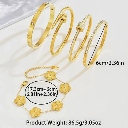 Elegant stainless steel 18K Gold Plated bracelet