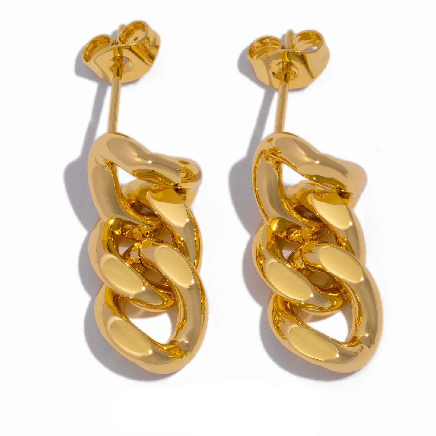 Elegance Stainless Steel Plated 18K Gold Women's Earrings,