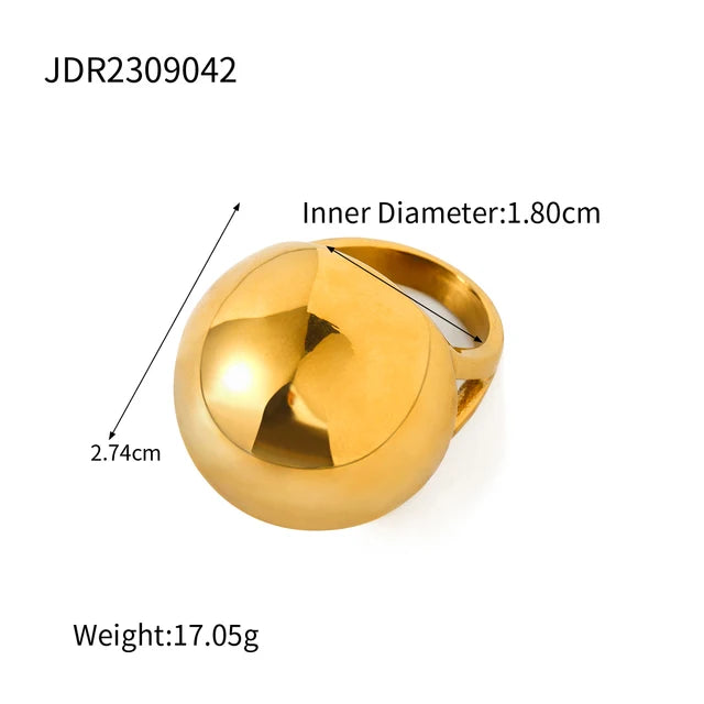 Water Drop Geometric Finger Wide Ring