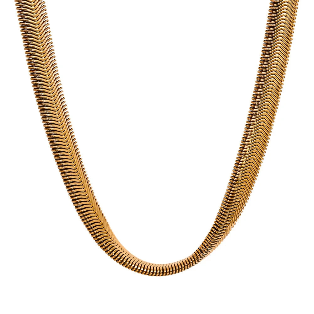 Geometric Stainless Steel Chain 18K Gold Plated Necklace Bracelet